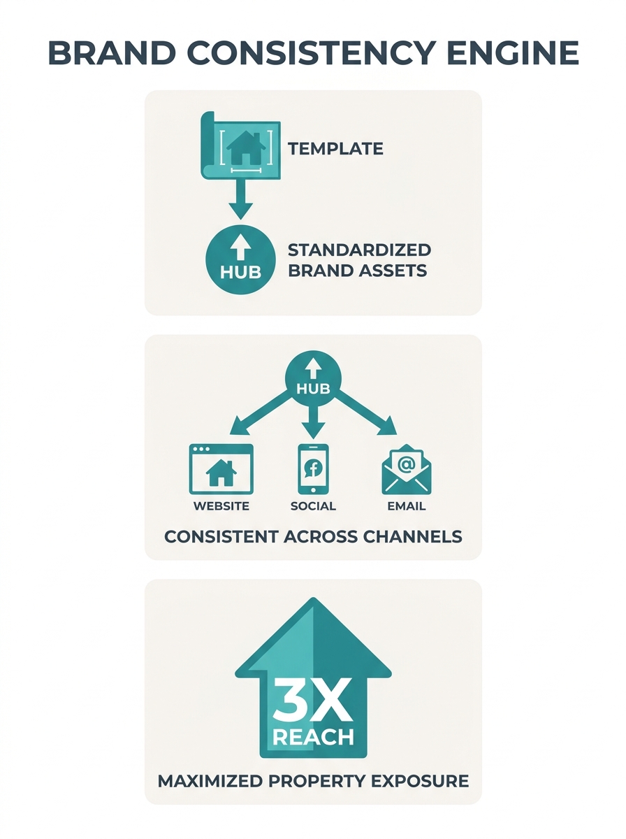Real estate marketing agency standardizing brand assets across multiple property projects and digital channels